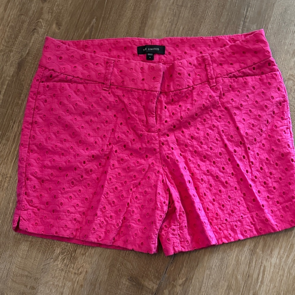 The Limited Women's Hot Pink Eyelet Shorts